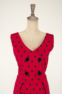 Tegan Red & Navy Polka Dress - Elise Design
 - 6