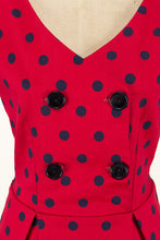 Load image into Gallery viewer, Tegan Red &amp; Navy Polka Dress - Elise Design
 - 7