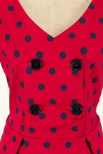 Load image into Gallery viewer, Tegan Red & Navy Polka Dress - Elise Design
 - 7