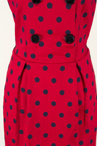 Tegan Red & Navy Polka Dress - Elise Design
 - 8
