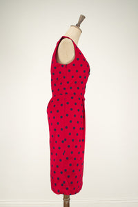 Tegan Red & Navy Polka Dress - Elise Design
 - 4