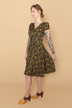 Load image into Gallery viewer, Mustard & Orange Floral Jersey Dress