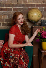 Load image into Gallery viewer, Grace Kelly Red Floral Dress