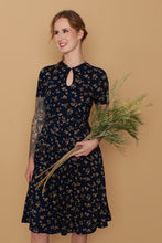 Load image into Gallery viewer, Sakura Navy & Petite Roses Dress