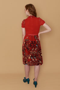 Grace Kelly Red Floral Dress