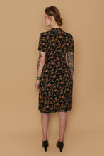 Load image into Gallery viewer, Jobelle Orange & Black Petite Floral Dress