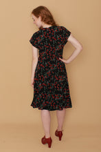 Load image into Gallery viewer, Kay Floral Black & Red Dress