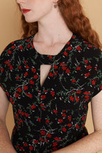 Load image into Gallery viewer, Kay Floral Black & Red Dress