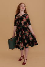Load image into Gallery viewer, Lola Black & Red Floral Jersey Dress