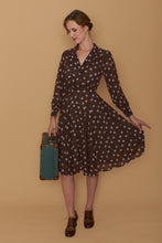 Load image into Gallery viewer, Amber Brown & Cream Floral Dress