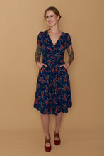 Load image into Gallery viewer, Fiorella Corset Blue & Red Floral Dress