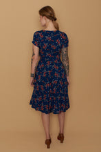 Load image into Gallery viewer, Fiorella Corset Blue & Red Floral Dress