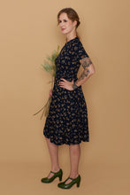 Load image into Gallery viewer, Sakura Navy & Petite Roses Dress