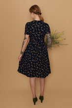 Load image into Gallery viewer, Sakura Navy & Petite Roses Dress