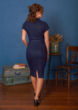 Load image into Gallery viewer, Faye Navy Linen Dress