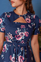 Load image into Gallery viewer, Ginger Teal & Pink Floral Dress