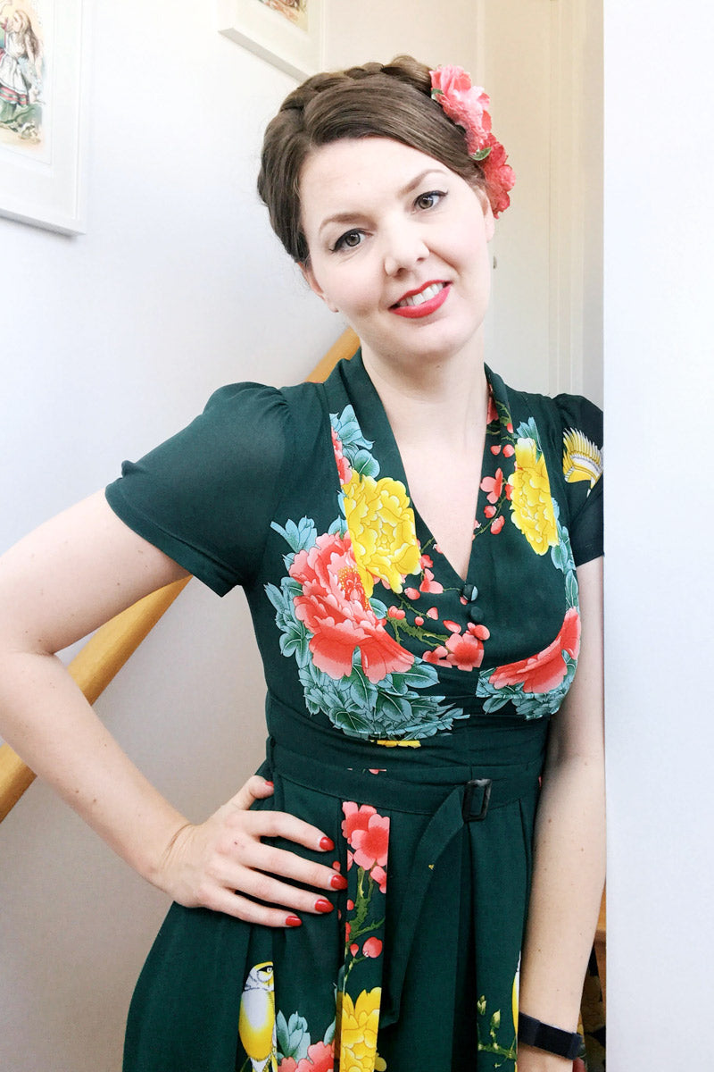 Grace Kelly Orange Poppies Dress  Elise Design