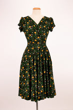 Load image into Gallery viewer, Green & Mustard Floral Jersey Dress