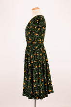 Load image into Gallery viewer, Green & Mustard Floral Jersey Dress