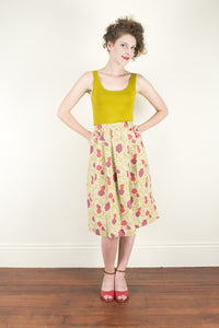 Tropical Mustard Linen Skirt - Elise Design
 - 2