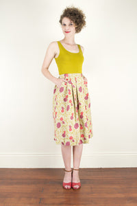 Tropical Mustard Linen Skirt - Elise Design
 - 4