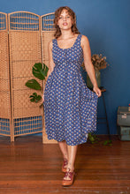 Load image into Gallery viewer, Iva Navy &amp; Cream Floral Linen Dress