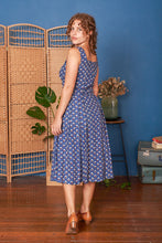 Load image into Gallery viewer, Iva Navy & Cream Floral Linen Dress