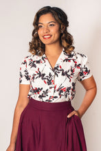 Load image into Gallery viewer, Jo Burgundy &amp; Black Floral Blouse