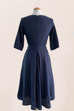 Load image into Gallery viewer, Juliet Cross Collar Navy Dress