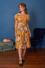 Load image into Gallery viewer, Kay Mustard & Cream Floral Dress