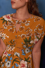 Load image into Gallery viewer, Kay Mustard & Cream Floral Dress