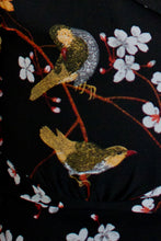 Load image into Gallery viewer, Kassandra Black Floral & Bird Dress