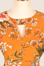 Load image into Gallery viewer, Kay Mustard & Cream Floral Dress