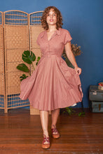 Load image into Gallery viewer, Manette Orange & Cream Abstract Floral Dress