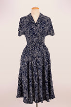 Load image into Gallery viewer, Manette Navy & Cream Dots Dress