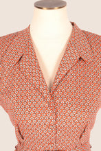 Load image into Gallery viewer, Manette Orange &amp; Cream Abstract Floral Dress
