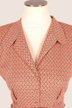 Load image into Gallery viewer, Manette Orange & Cream Abstract Floral Dress