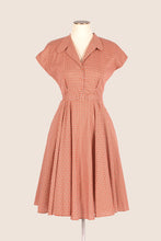 Load image into Gallery viewer, Manette Orange & Cream Abstract Floral Dress