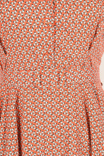 Load image into Gallery viewer, Manette Orange & Cream Abstract Floral Dress