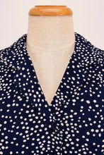 Load image into Gallery viewer, Manette Navy & Cream Dots Dress