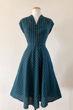Load image into Gallery viewer, May Green & Navy Checker Dress