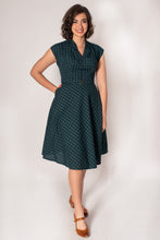 Load image into Gallery viewer, May Green & Navy Checker Dress