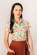 Load image into Gallery viewer, Minki Dusty Pink & Turquoise Linen Blouse