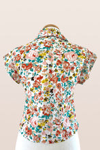 Load image into Gallery viewer, Minki Dusty Pink & Turquoise Linen Blouse