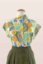 Load image into Gallery viewer, Minki Green & Mustard Tiki Floral Blouse