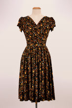 Load image into Gallery viewer, Mustard & Orange Floral Jersey Dress