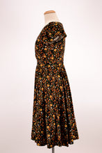 Load image into Gallery viewer, Mustard & Orange Floral Jersey Dress