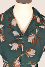 Load image into Gallery viewer, Odette Green &amp; Brown Floral Dress