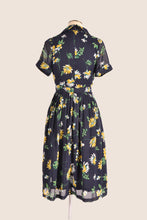 Load image into Gallery viewer, Odette Navy & Mustard Floral Dress