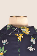 Load image into Gallery viewer, Odette Navy & Mustard Floral Dress